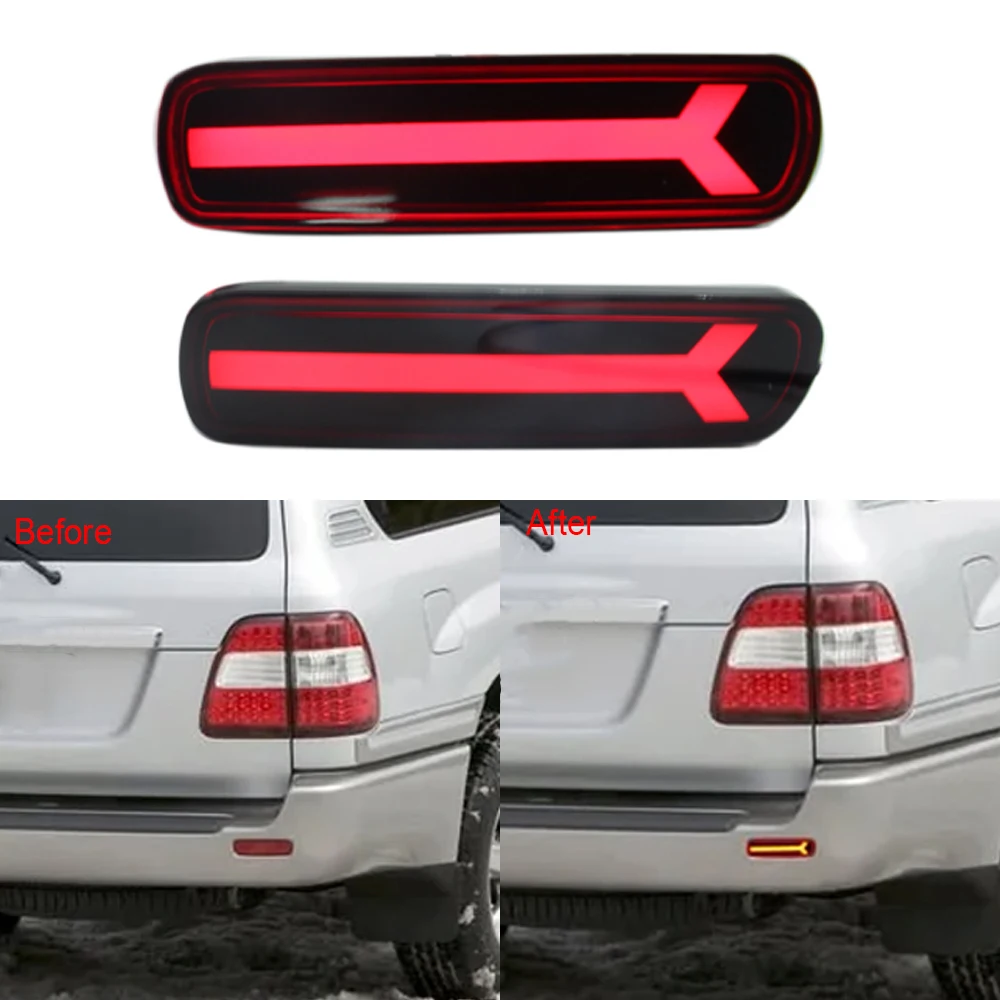 

LED Bumper Light For Toyota Land Cruiser 100 1998-2007 LC100 3 Functions Rear Running Lamp Brake Turn Signal Reflector