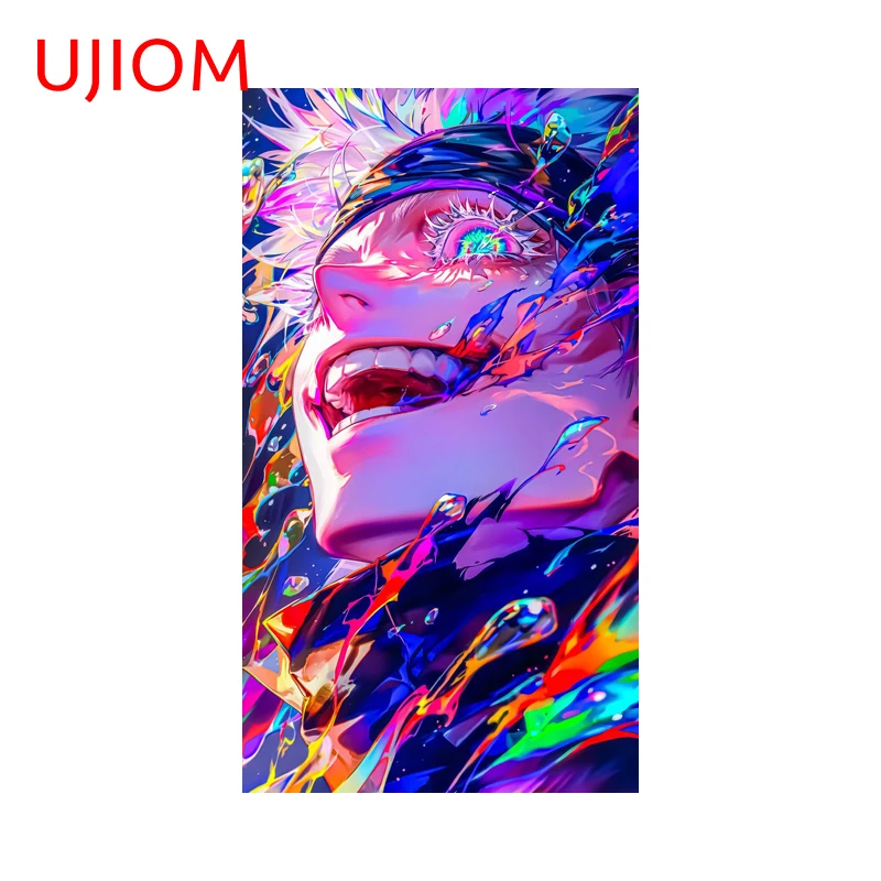 UJIOM Neon Gojo Satoru Bright-coloured Poster Wall Sticker Creative Wallpapers Cupboard Decals Scratch Proof Murals Decoration