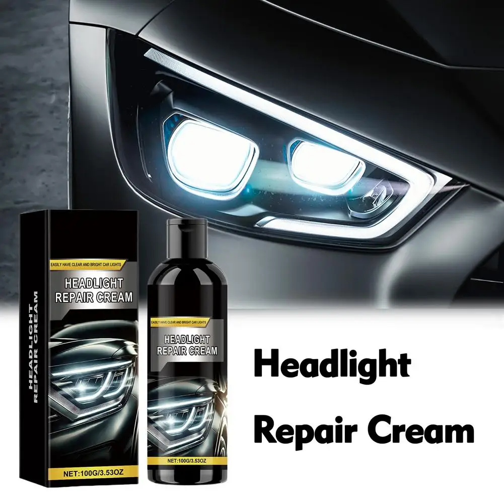 Car Headlight Repair Cream Scratch Stain Removal Polishing Accessory Paste Refurbishment Care Headlight Headlight Auto Clea I3m4