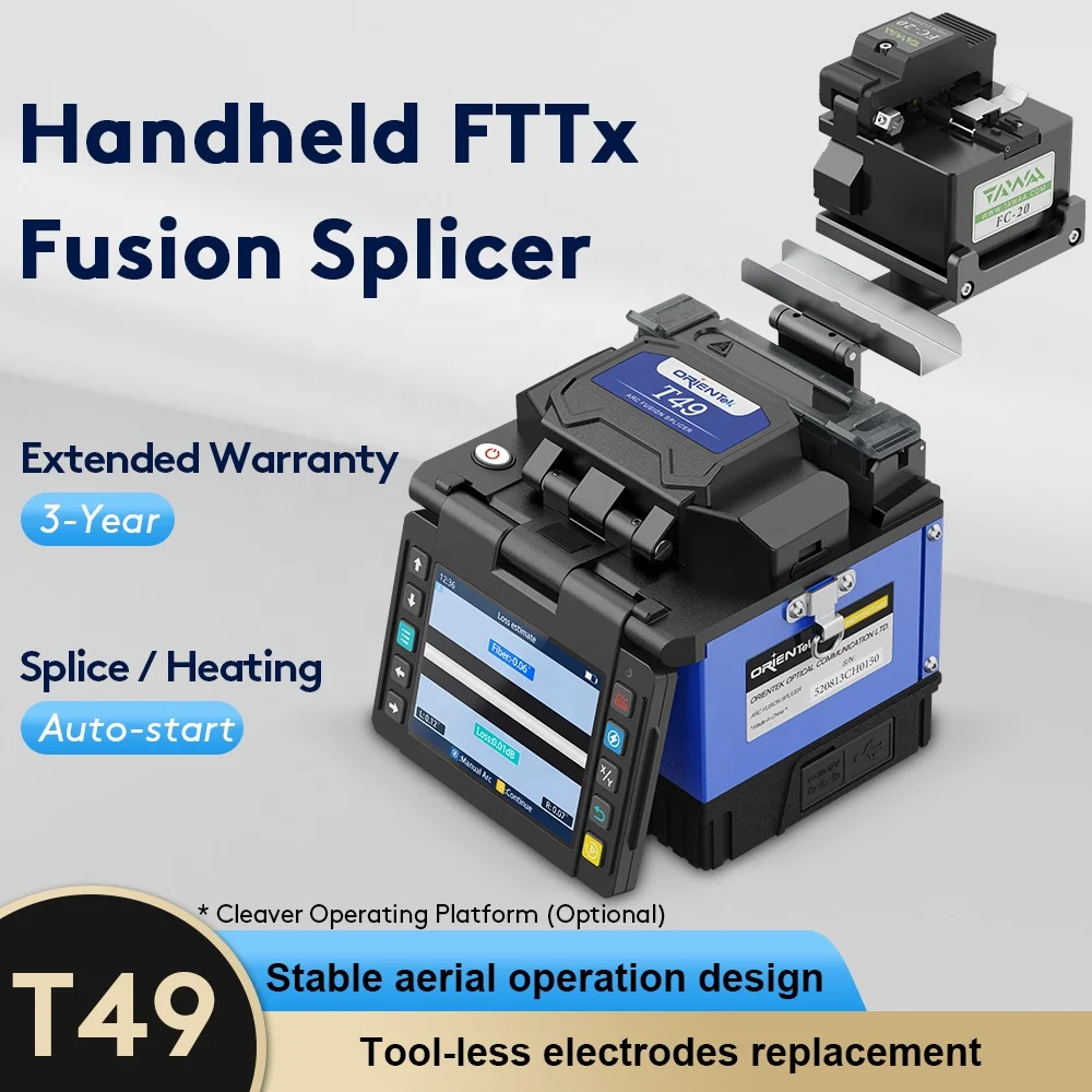 T49 Fusion Splicer FTTX Fiber Optical Splicer  Welding Machine With Fiber Cleaver fiber optic fusion splicers