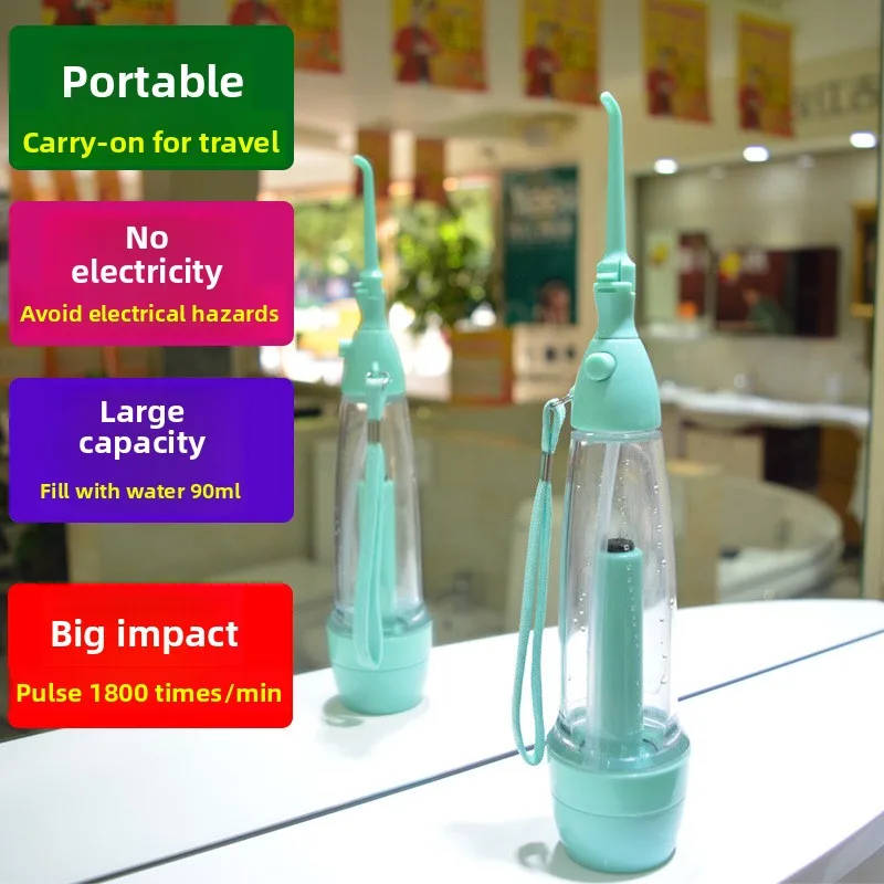 

Manual Water Flosser for Home Use, Portable Oral Irrigator for Kids & Adults, Dental Cleaning Kit for Teeth Rinsing & Care