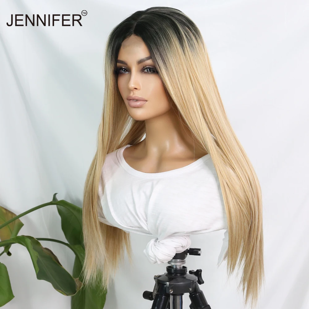 Synthetic  Middle Part  Lace  Wigs For  Women  26inch Long Straight Hair Cosplay/Daily 4 color optional  High Temperature Fiber