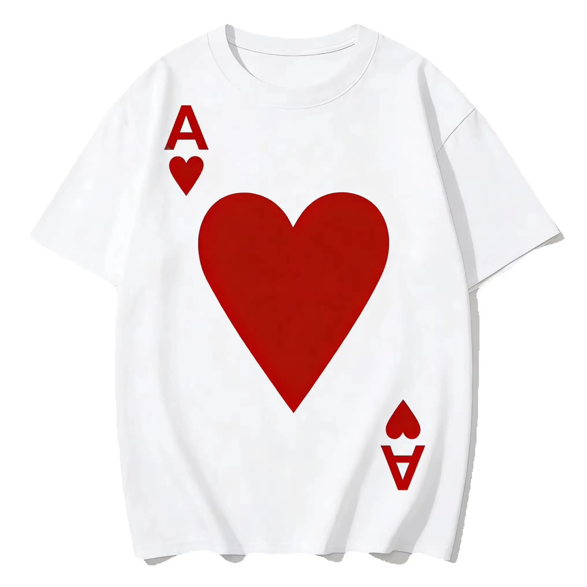 Ace of Hearts Blackjack Cards Poker 21 A Print Women's T-shirt Original Design Gifts T Shirts Funny Shirt Ropa Hombre Men Tshirt