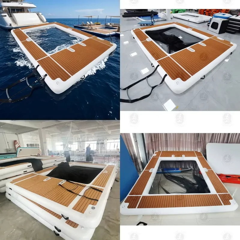 Best Seller Summer Ocean Floating Platform With Net Design Floating Island for Yacht Club Holiday Party