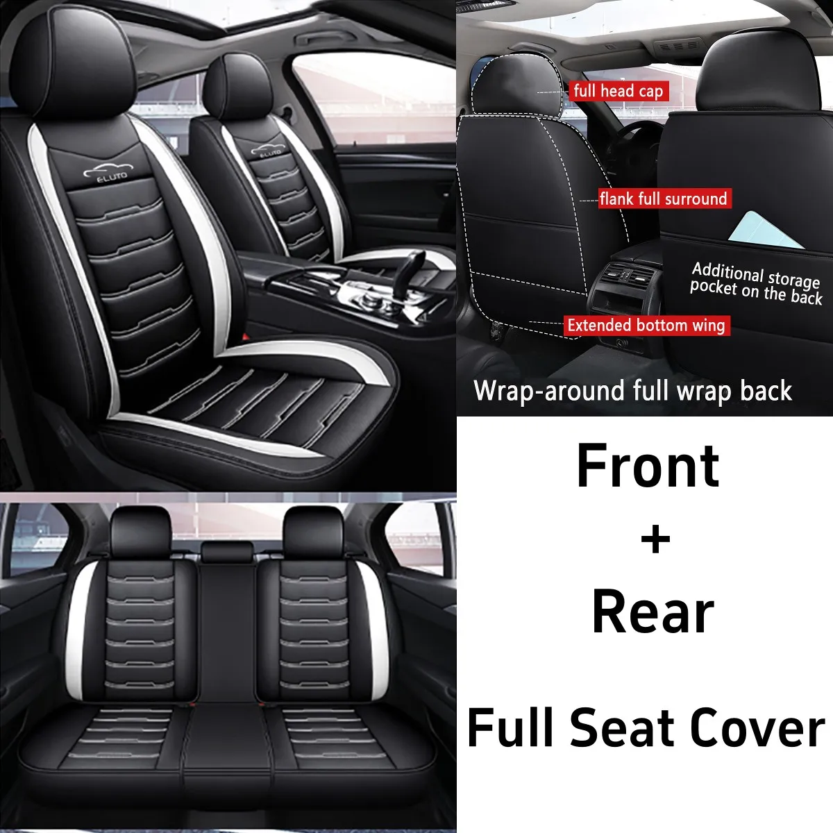 Auto-Sitzbezüge für 5-Sitzer, universelle Autositzbezüge, Sitzkissen aus PU-Leder, rutschfeste Schutzmatte für Honda/Toyota/Ford
