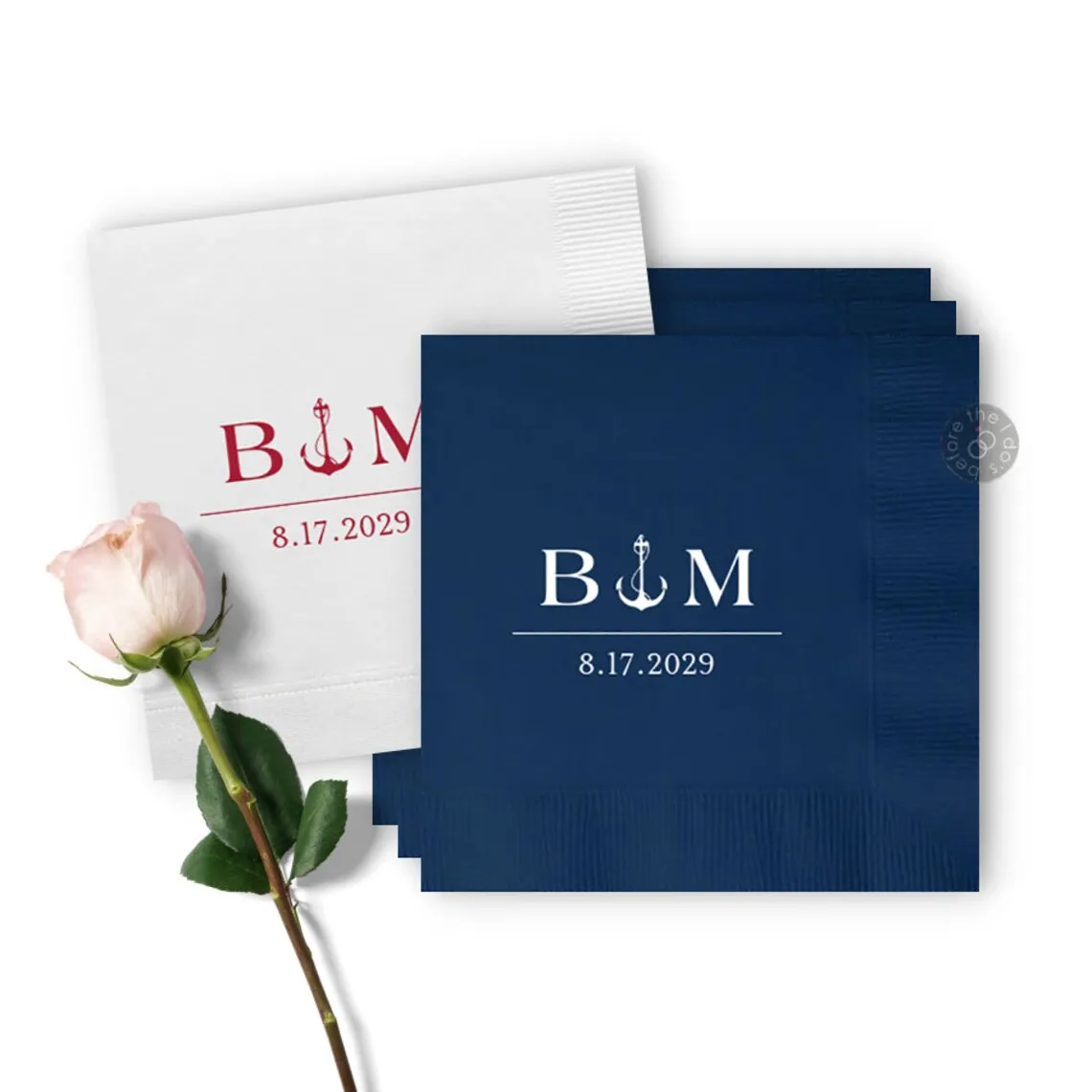 

Салфетки под заказ с морским якорем свадебные салфетки-Десертные салфетки-свадебные коктейльные салфетки-Свадебные барные салфетки