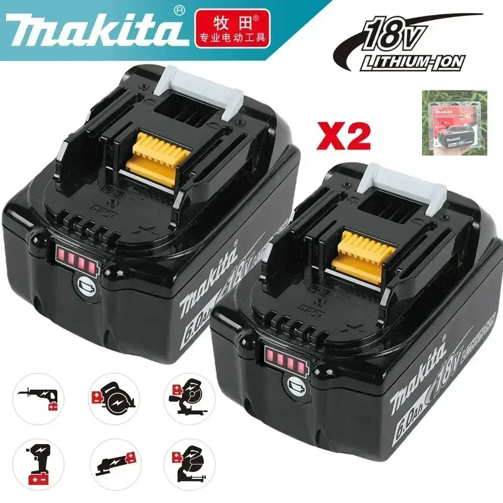 

Original Makita 18V 6.0Ah Lithium ion Battery,For Power Tool LXT BL1860B BL1860 BL1850 Replacement Rechargeable Battery