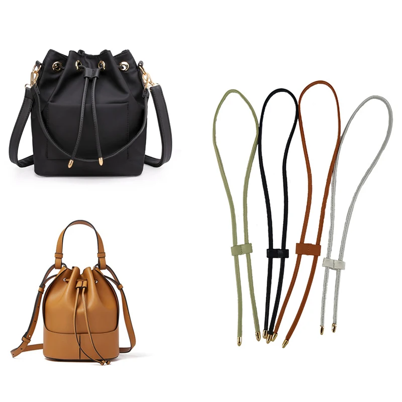 

DIY Handmade Handbag Shoulder Strap Drawstring Woven Bag Accessories Bucket Bag Drawstring Rope PU Leather Backpack Bag Strap