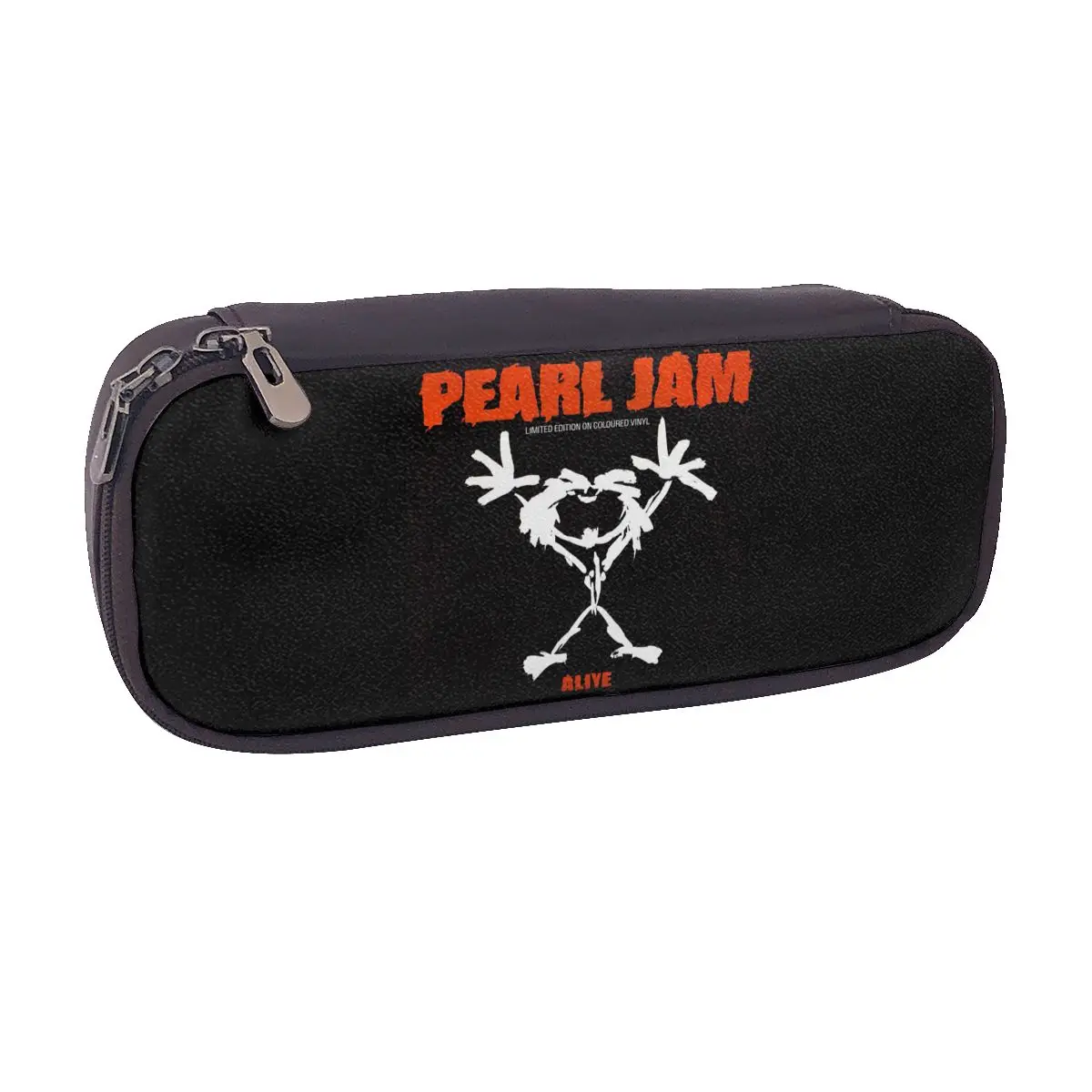 

Alive Pearls Jam Leather Pencil Case for Boys Girls School Pen Box Pencil Bag Stationery Supplies Pen Holder Bag