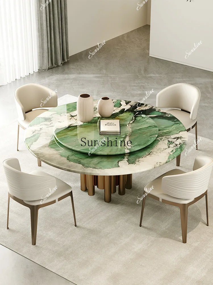 Premium light luxury marble round dining tableM