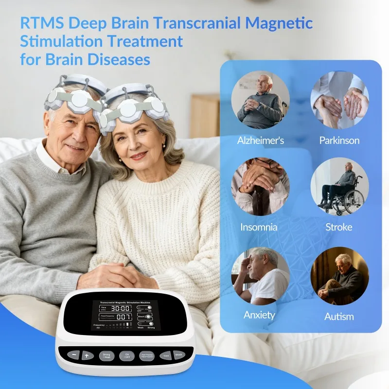 ZJZK Transcutaneous Magnetic Stimulation rTMS Magnetoterapia Machine Repetitive Transcranial 19Modes for TBI Stroke Recovery Pro