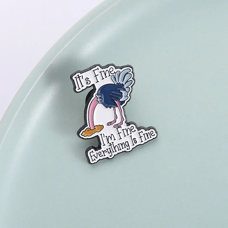 Broche drôle en forme d'autruche, série animale, mode polyvalente, insigne en métal créatif, accessoires pour vêtements, cadeau