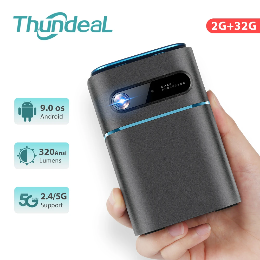 ThundeaL  2K 4K Mini DLP Projector Portable Pico Smart Android 9 Wifi Projector BW-VT2 Home Theater Cinema 3D Video Proyector