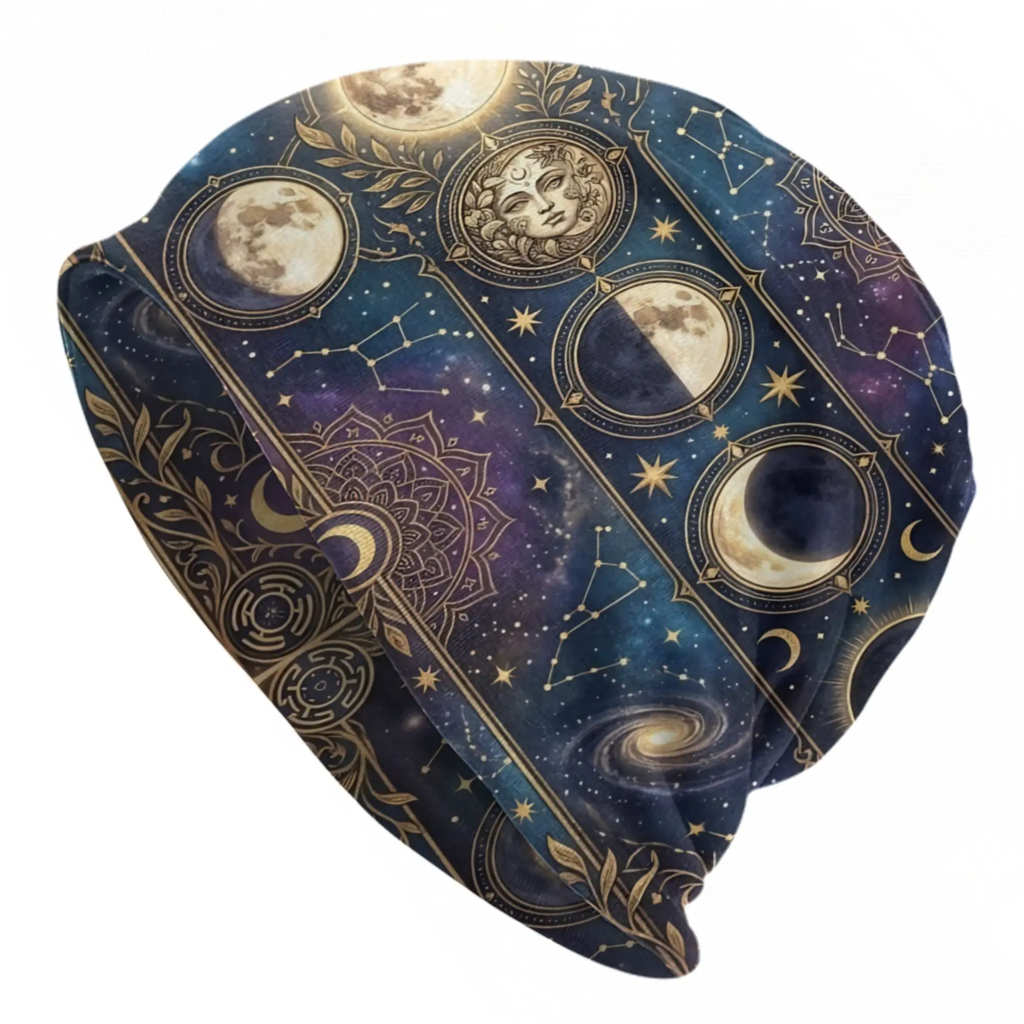 Sun and Moon Bonnet Hats Autumn Winter Street Skullies Beanies Hats Magic Tarot Cards for Men Women Spring Head Wrap Caps