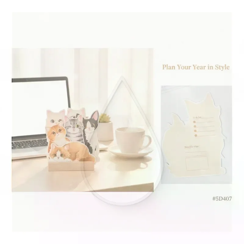 2027 Cartoon Cat Dog Series Desk Calendar Monthly Plan Tracker Portable Table Planner for Daily Life Organization