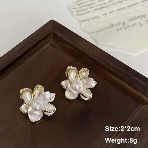 Pure White Women's Dangle Earrings Blooming Flower Acrylic Enamel Butterfly Imitation Pearl Heart Hanging Earrings Elegant brinc - Image 22