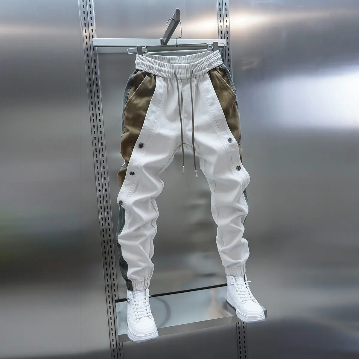 2025 New Men Joggers Spring Sweatpants High Street Red Casual Pants Workout Running Breathable Sports Trousers Men Clothing