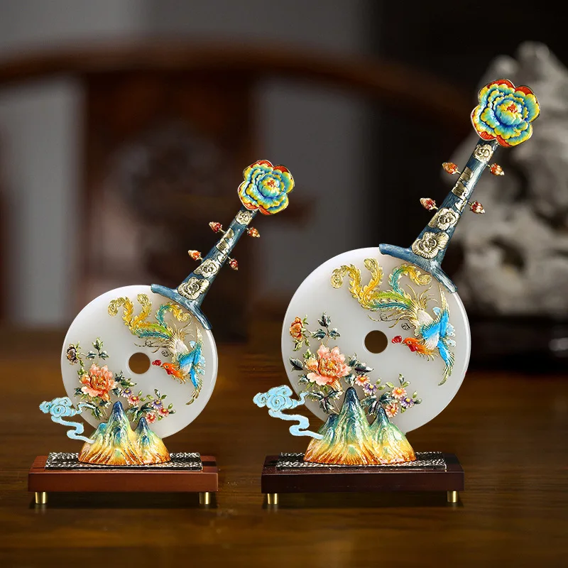 

PYJ enamel color Xiangshan Fengming safety buckle ornament natural jade decoration