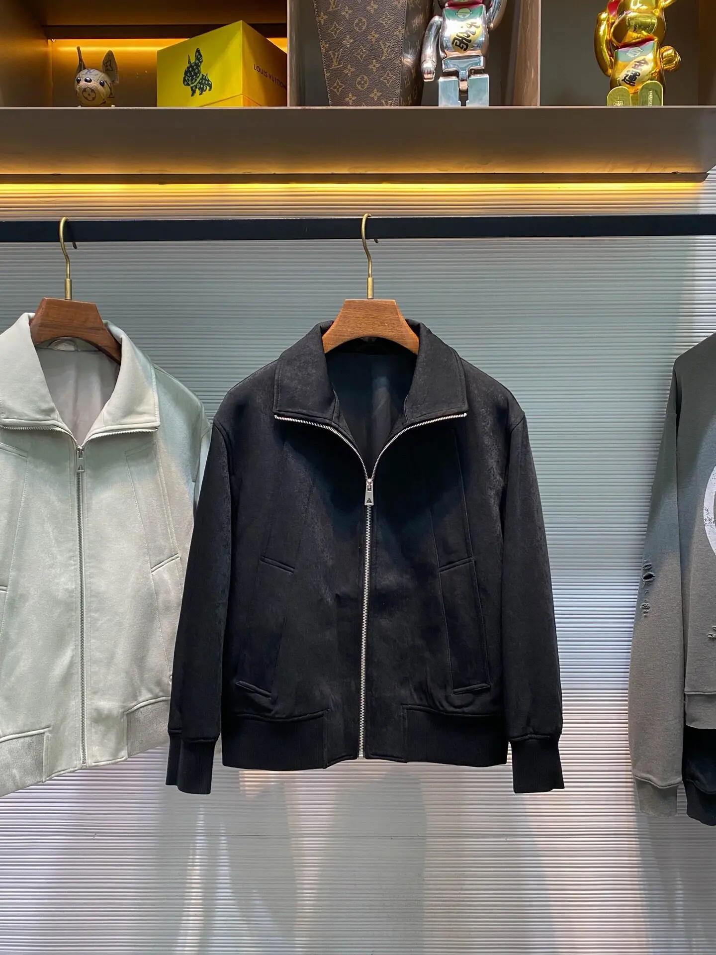 Technology Silky Suede Large Lapel Men's Three-dimensional Style Multi-Pocket Fashion Casual Versatile Zipper Jacket