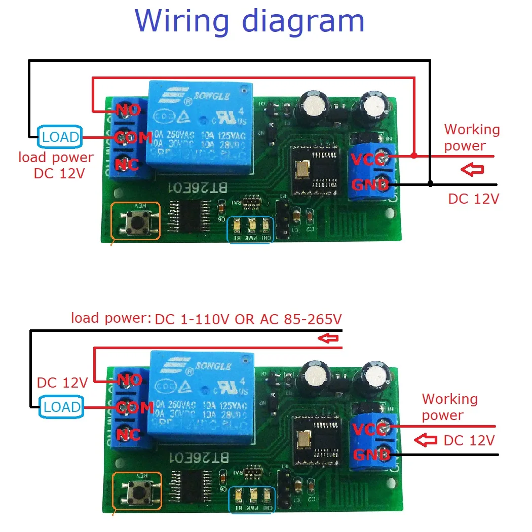 BT26E01 DC 12V For Android Bluetooth-Compatible BLE Relay 2.4G RF Remote Control IOT Module Command customization Switch Board