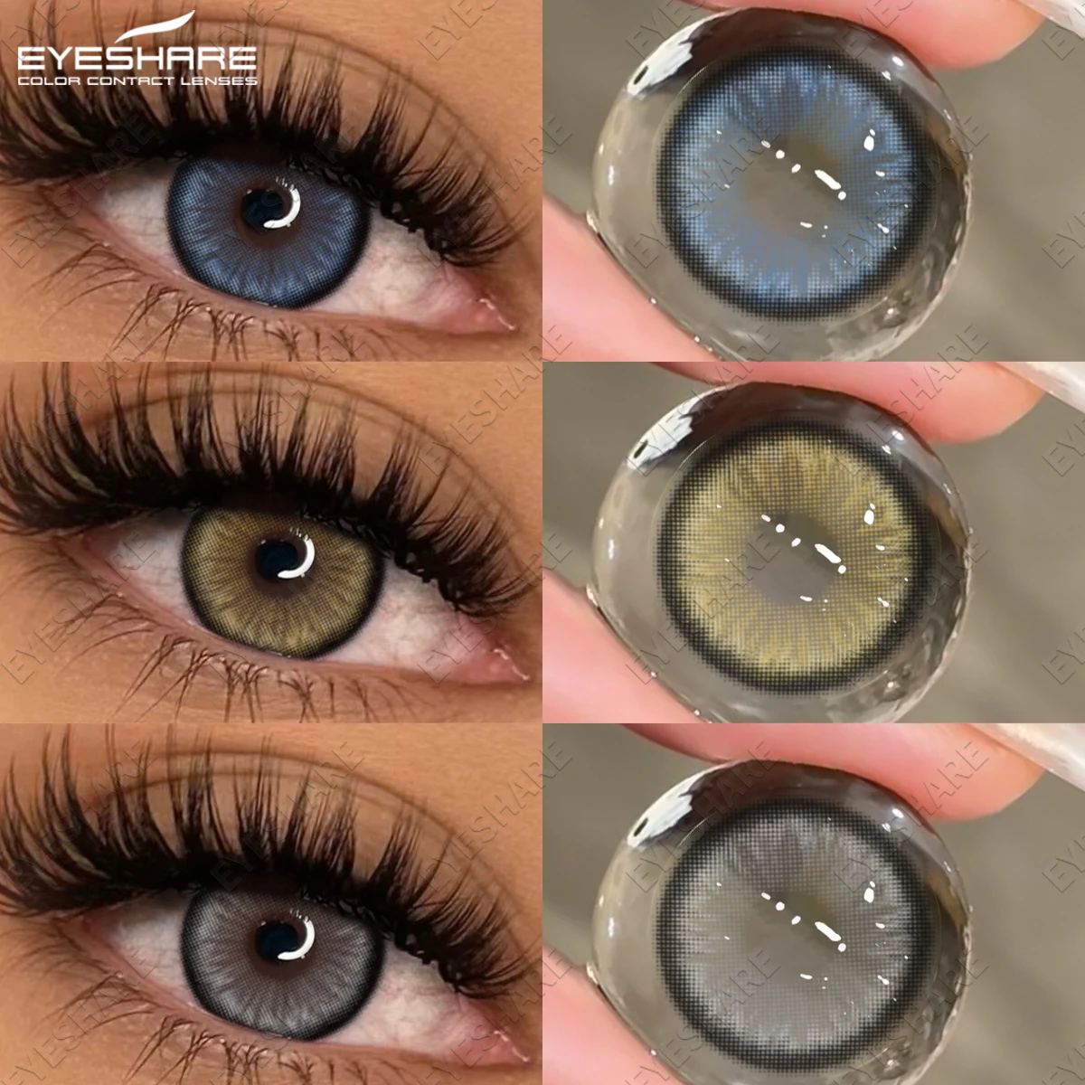 EYESHARE Blaue Natürliche Farbige Kontaktlinsen Blaue Linsen Grüne Kontaktlinsen Weiche Beauty-Make-up Pupillen-Farbkontaktlinsen für Augen