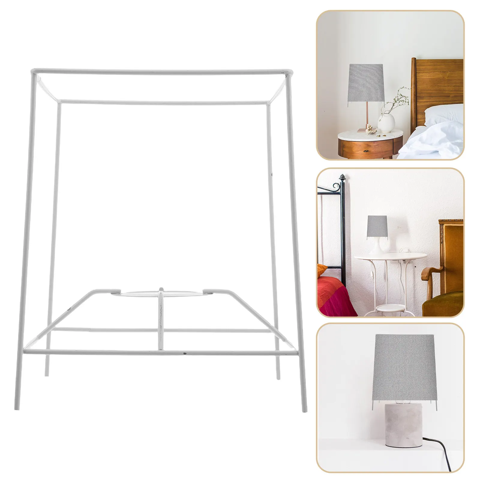 Lampshade Frame Square Metal DIY Lamp Shade Metal Frame E27 Lamp Holder Bracket Pendant Table Floor Lamps Lampshade Adapter Ring