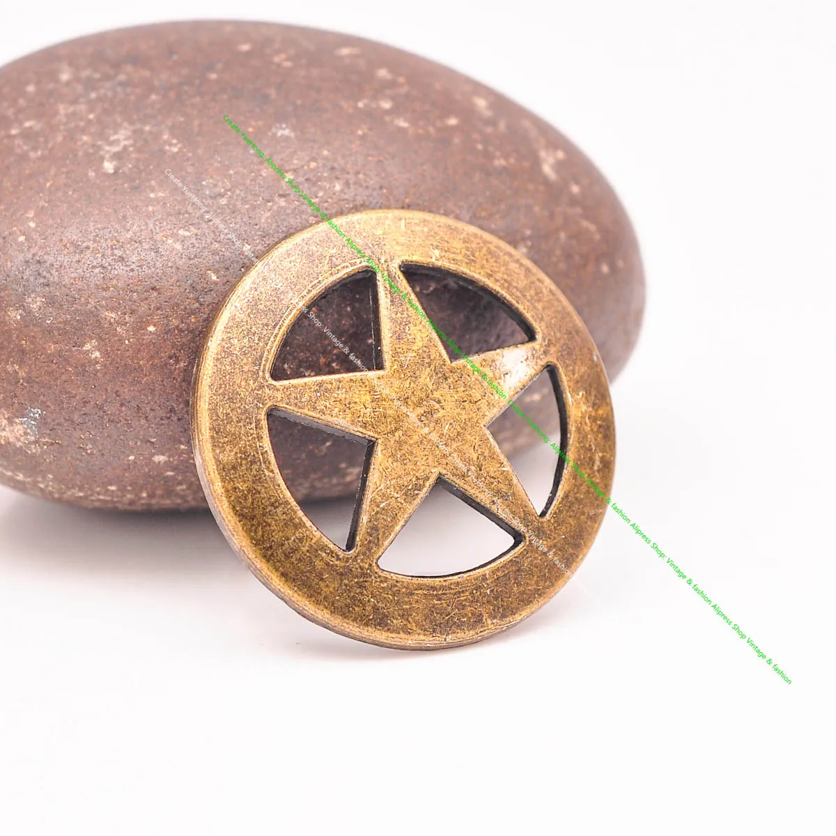 골동품 황동 도금 서양 카우보이 스타 콘초, 수공예 가죽 공예 벨트 액세서리, 하드웨어 장식, 31mm