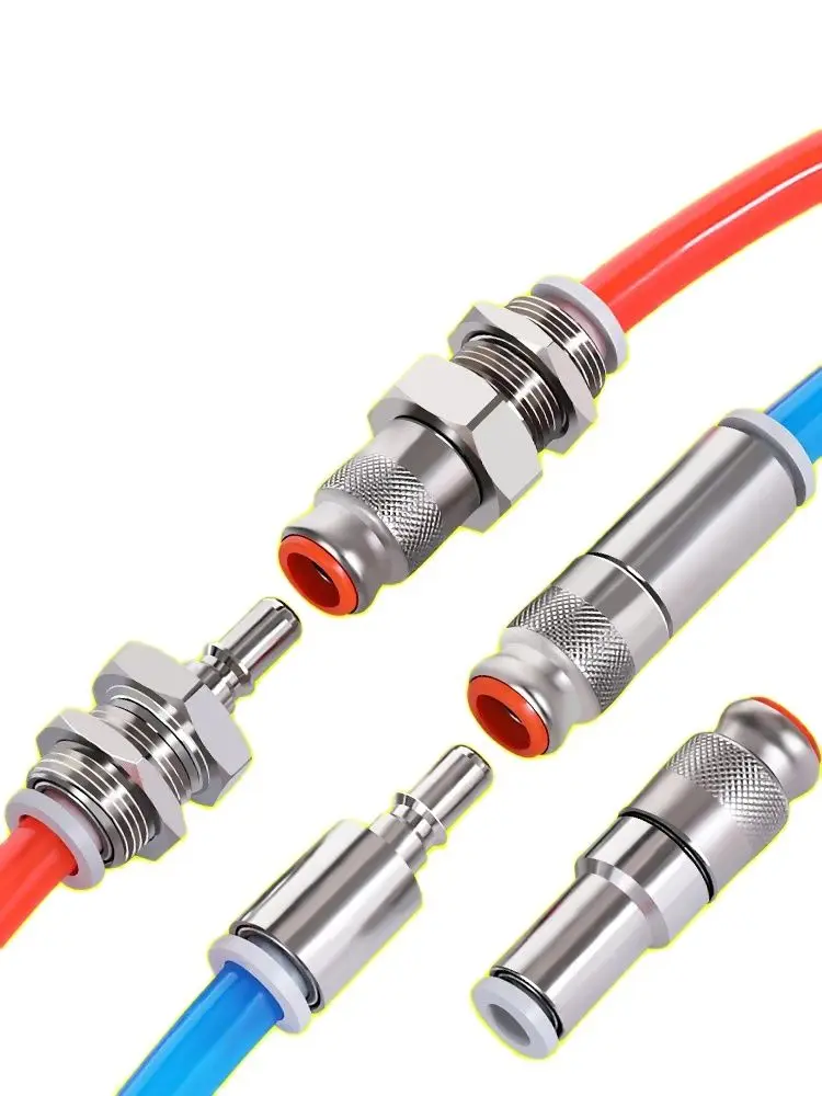

10pcs KK2S Pneumatic KK2P Male and Female 04H-04E Quick Plug 06H One-way Valve PU Pipe 06E Air Pipe Quick Connector