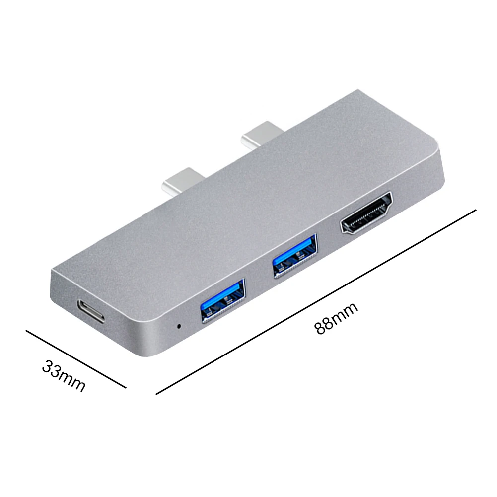 محطة إرساء للكمبيوتر المحمول PD شاحن Type-C Type-C Dock Splitter محمول 4K HDMI عالي السرعة لجهاز Microsoft Surface Pro 8
