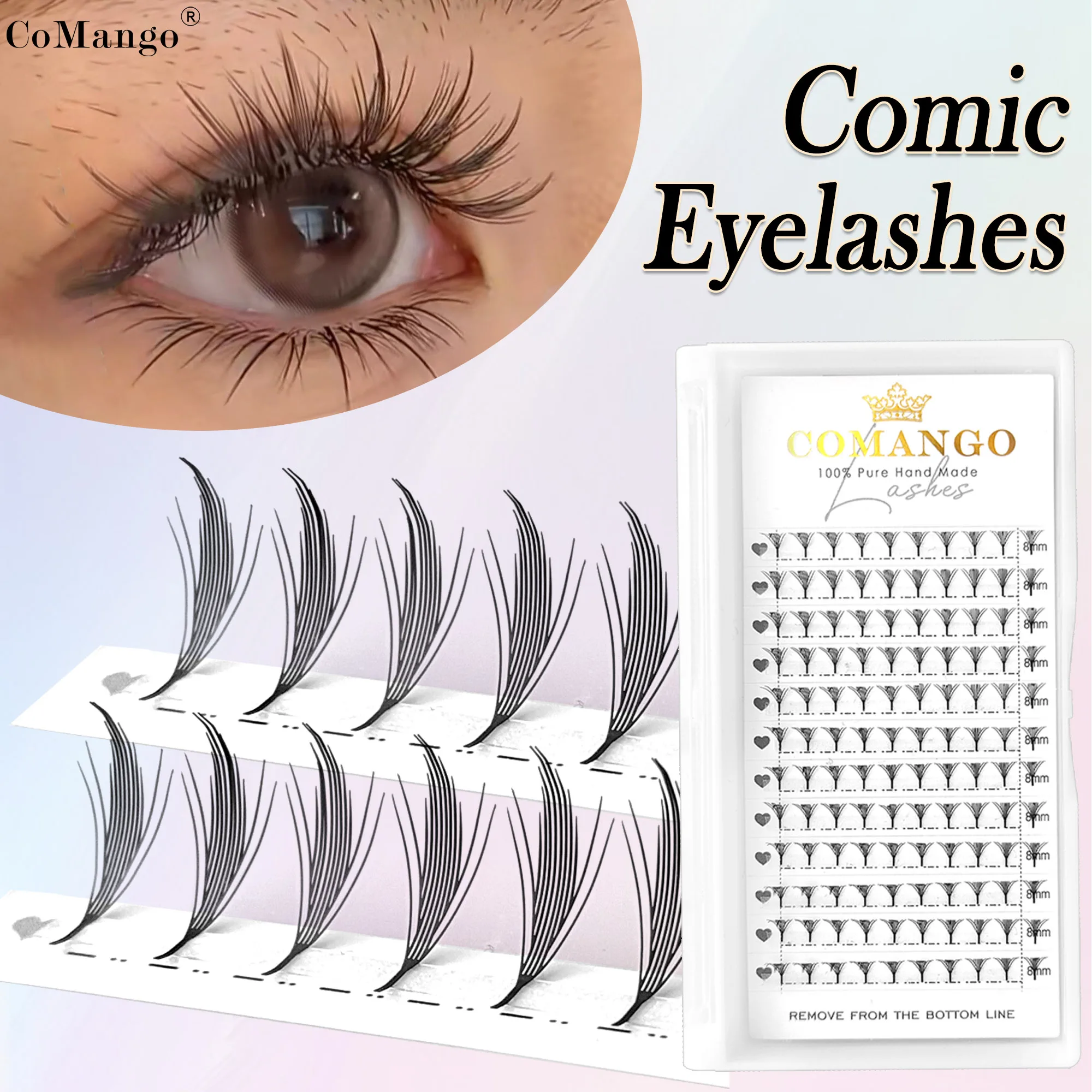 Federform Comic Pteris Wimpernverlängerungen C/D curl bequem Manga falsche Wimpern natürliche Kaschmir super weich Wimpern Make-up