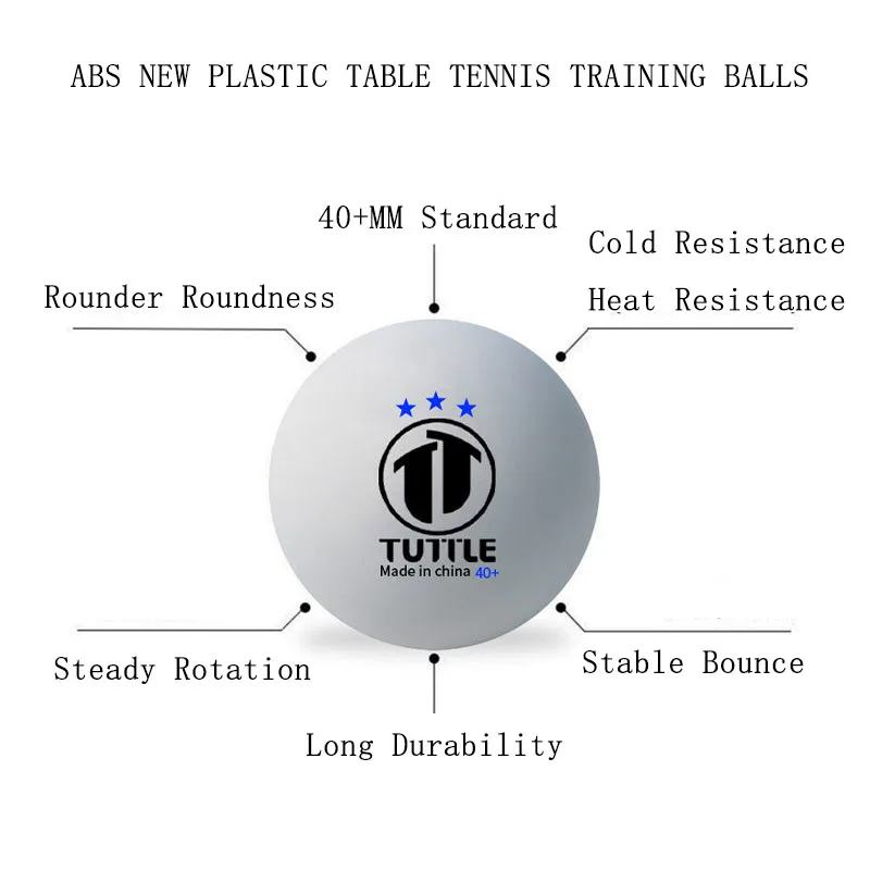 Table Tennis Balls for Game Training, ABS Plastic, ITTF Standard Ping Pong Balls, 3-Star, New Material