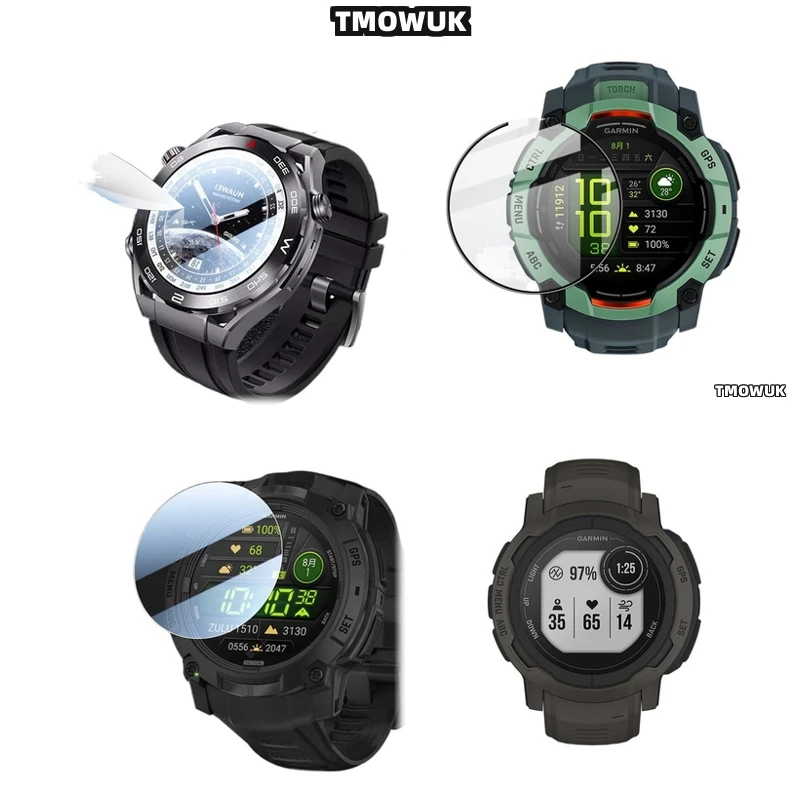 

For Garmin Instinct 2 2X 3 3E Crossover 40 45 50 Mm, Anti-Break Tempered Glass With Strong Adhesion