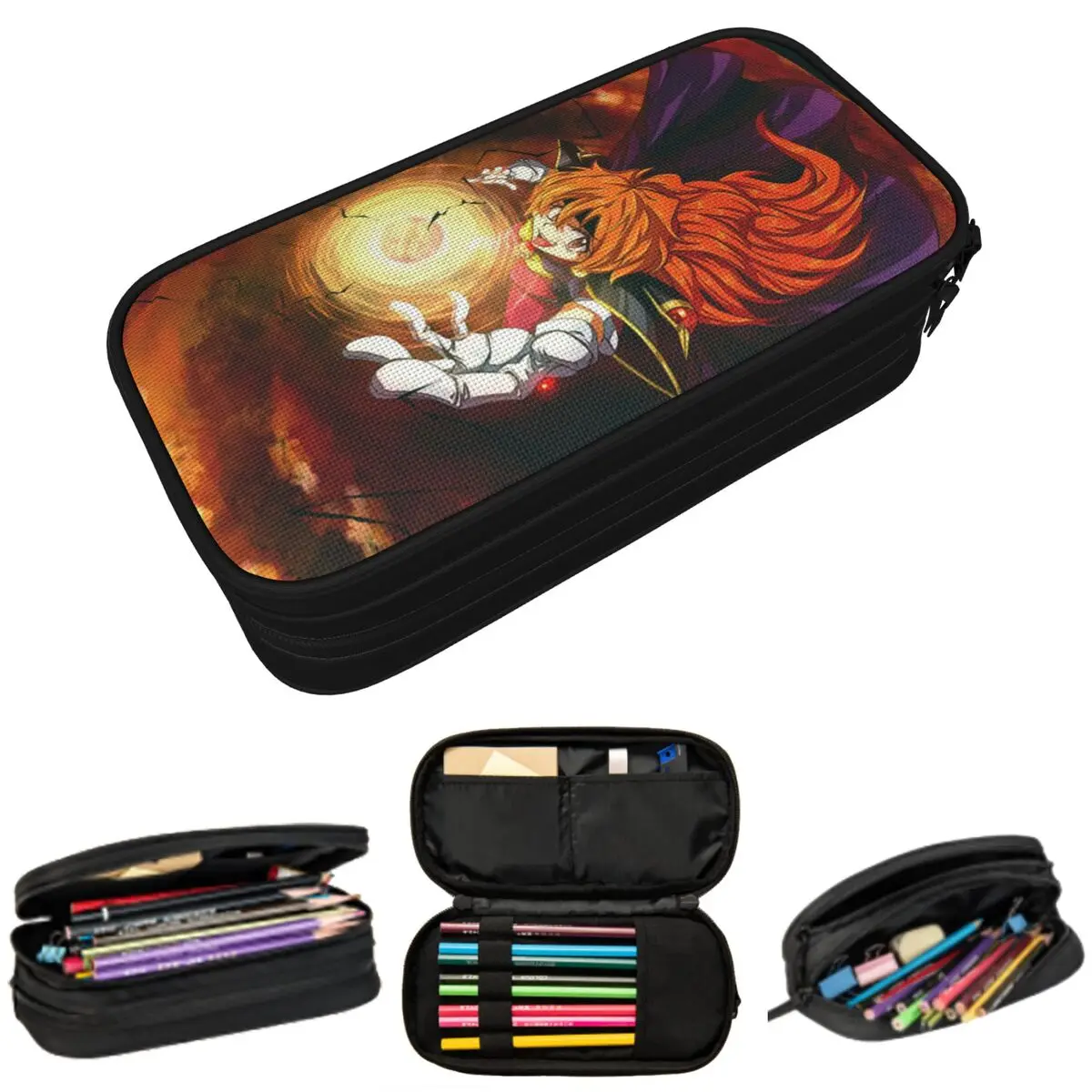 Lina Inverse Dragon Slave Slayers Federmäppchen für Jungen und Mädchen, Schule, Stiftbox, Bleistiftbeutel, Schreibwaren, Stifthalter, Tasche