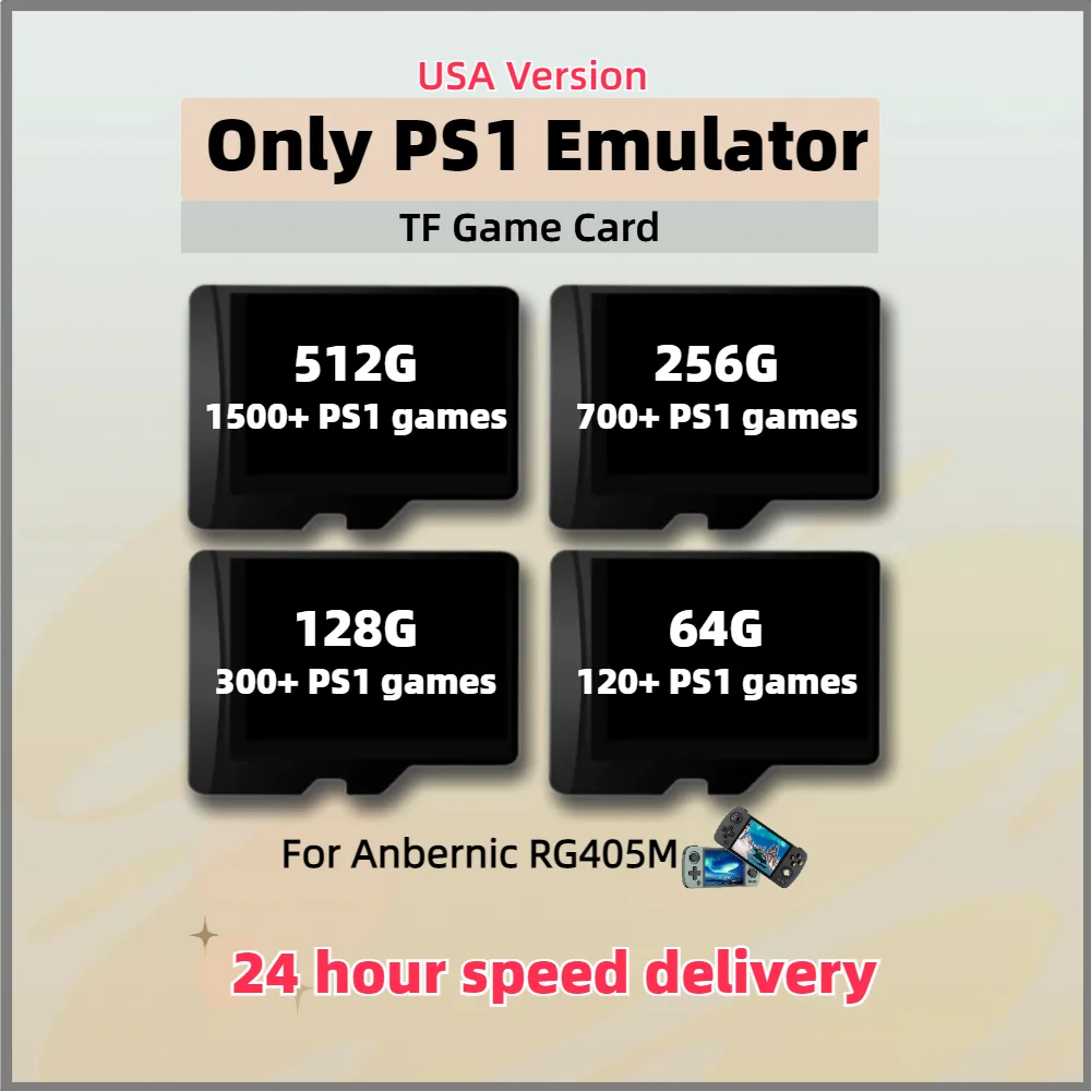 PS1 Game Card For Anbernic RG405M USA Version TF Memory 1500+ 512G Classic Retro Games Handheld 700+ 256G 300+ 128G 120+ 64G