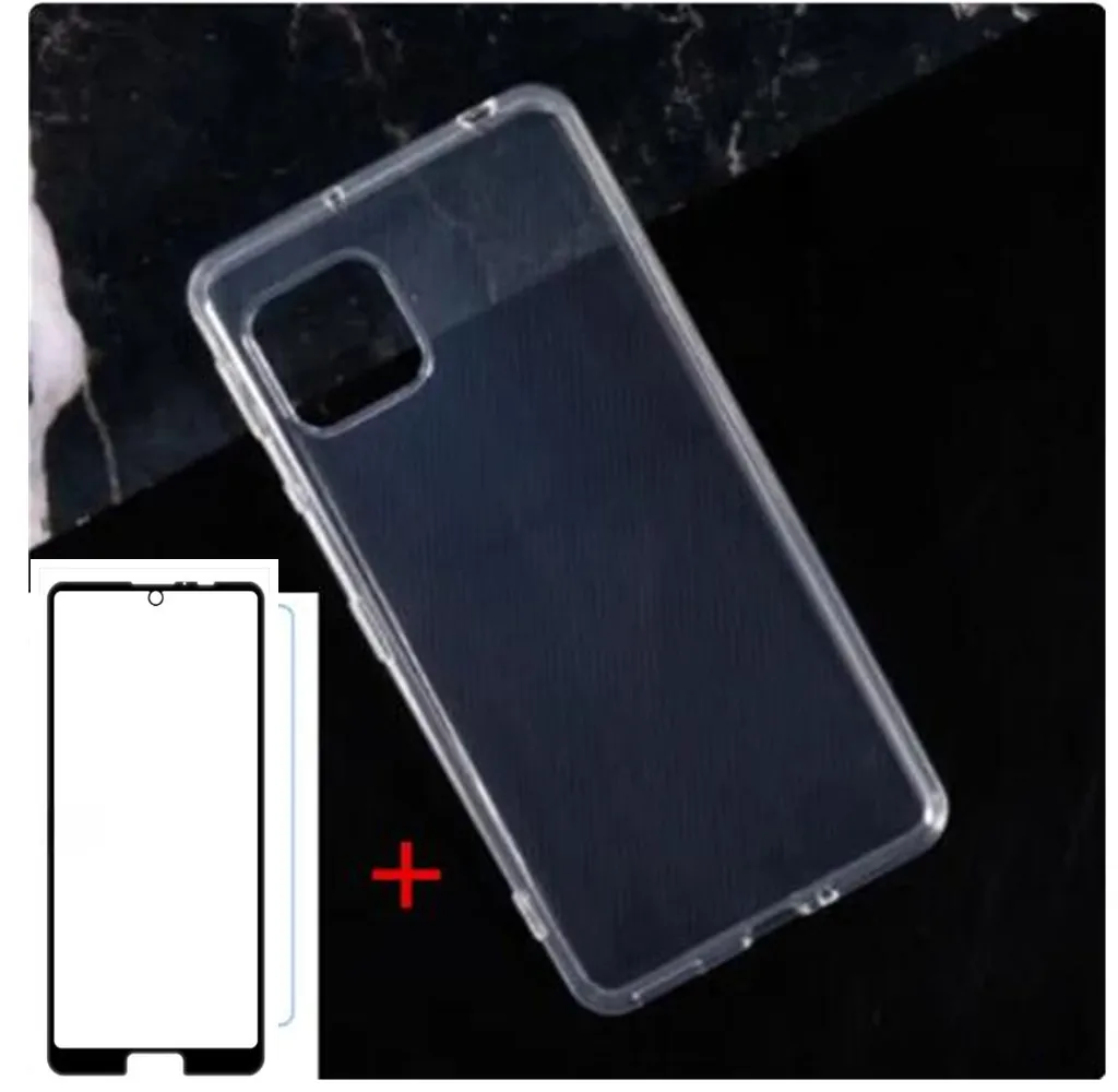 Anti-knock Soft TPU Phone Case For Sharp Aquos Sense 4 Sense4 Lite 5G Basic SH-41A A003SH Silicone Cover Bumper Tempered Glass