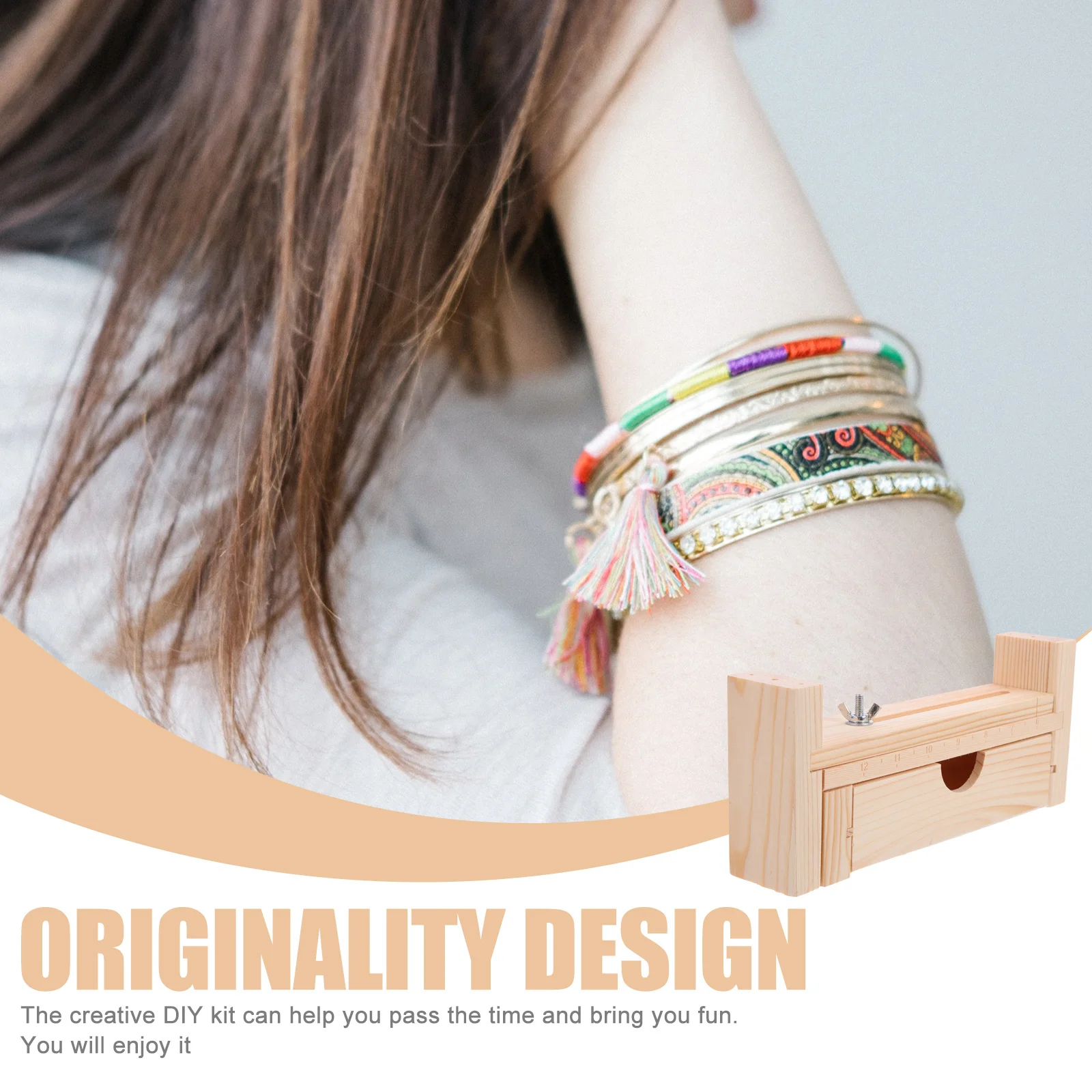 

DIY Bracelet Maker Wristband Knot Braiding Craft Tool Wooden Frame Weave Umbrella Rope Simple Design Lightweight Compact Safe