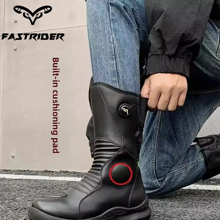 

Motorcycle Riding Boots Men's Anti-drop Pull Boots High-top Locomotive Shoes Motorcycle Travel Four Season Off-road Racing Shoes
