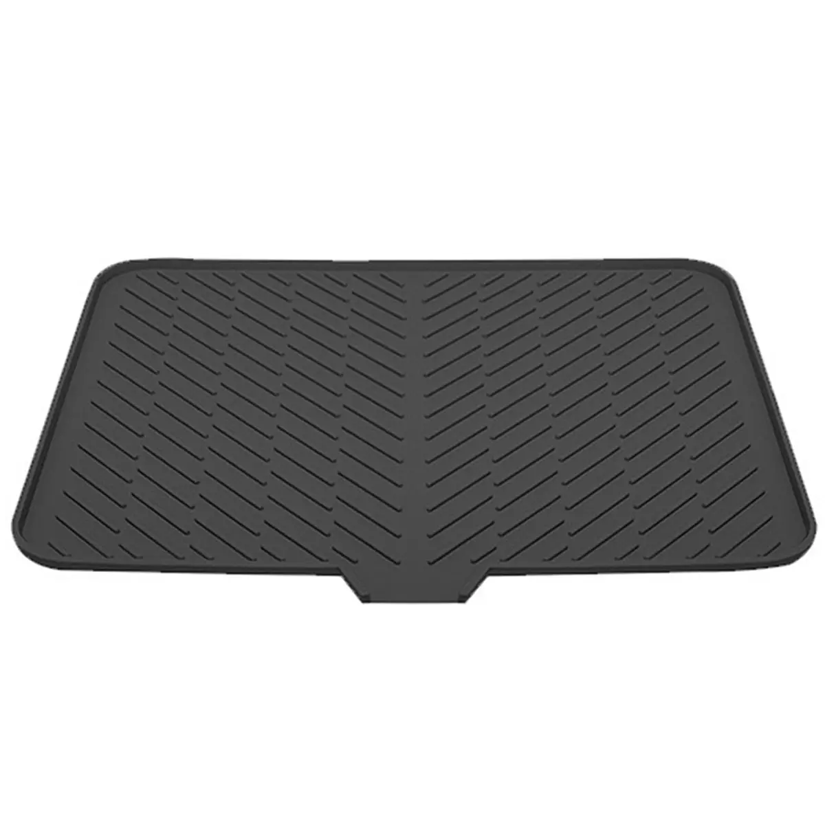 Silicone Dish Drying Mat Non-Slipping Heat-Resistant Kitchen Hygienic Drying Pad Foldable Dish Rack Mat with Drain Lip A