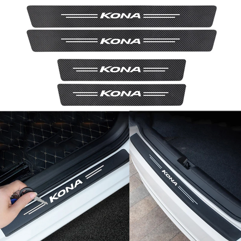 Car Styling Rear Trunk Door Threshold Anti Scratch Stickers Tape Film for Hyundai KONA Auto Sill Waterproof Decals Accessories