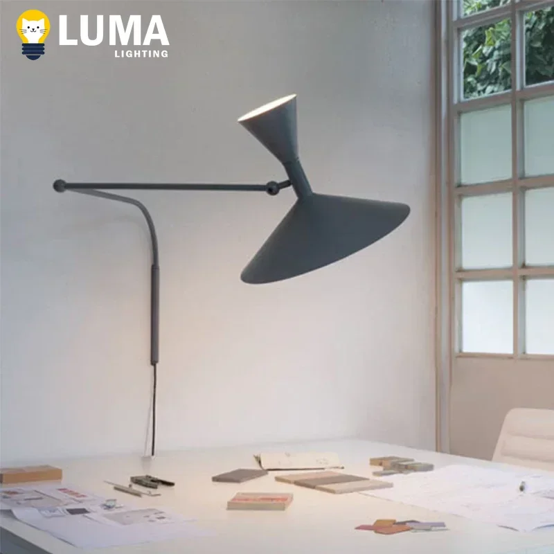 الرجعية الصناعية سوينغ الذراع الجدار الشمعدان الحديثة مصمم مصباح معدني لغرفة المعيشة غرفة نوم السرير غرفة الدراسة تركيبة إضاءة