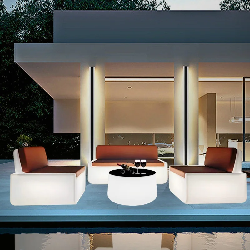Modern design luminous back chair table sofa stool bar entertainment KTV booth coffee table outdoor leisure lounge chair
