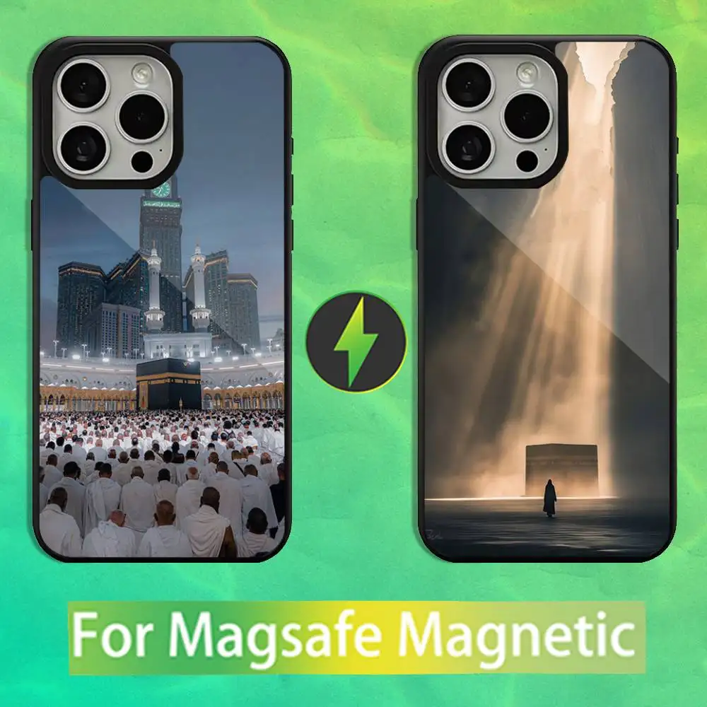 

Cover Pilgrims IN Mecca Phone Case For iPhone 16,15,14,13,12,11,Pro,Max,Plus,Mini,Magsafe,Magnetic Wireless Charging Case