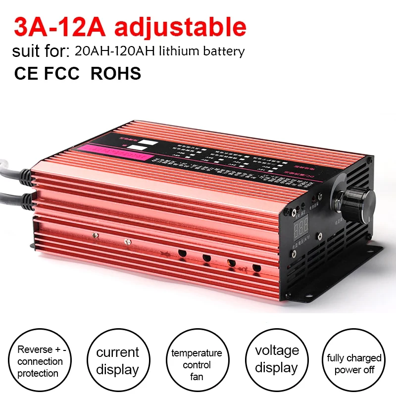 72V 60V 67.2V 84V Li-ion LiPo 48V Lifepo4 Lithium Battery Charger Curren Adjust 2A 5A 10A 12A Fast Charge 12S 16S 20S 24S