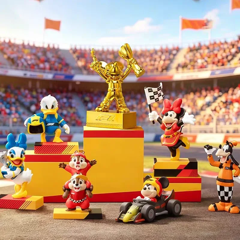 ディズニーミッキーフレンズ-f1-レースデイシリーズブラインドボックスミステリーボックスおもちゃかわいい装飾品置物家の装飾デスクトップモデル人形