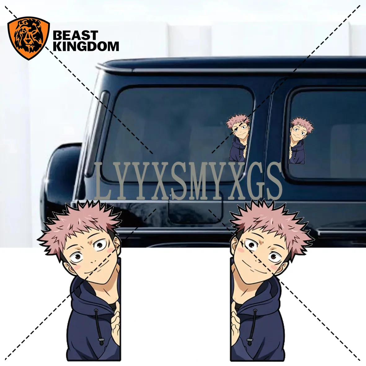 Self-Adhesive Custom Jujutsu Kaisen Peeker Car Stickers Waterproof Sunscreen Vinyl Decal PVC Wholesale Car Decoration