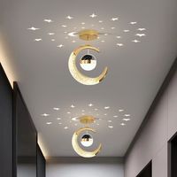 Creative led Ceiling Light with Moon Stars Modern Asile Ceiling Lights Gold/Black Atmosphere Ceiling Hanging Lamp Loft Lighting