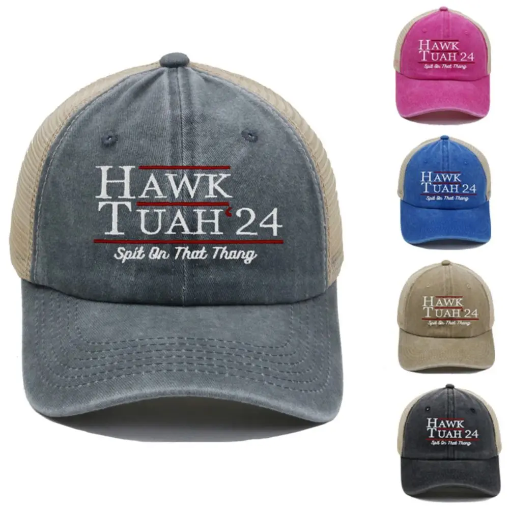 

2024 Mesh Hawk Tuah 24 Baseball Cap Meme Unisex Spit On That Thang Adjustable Retro Snapback Caps