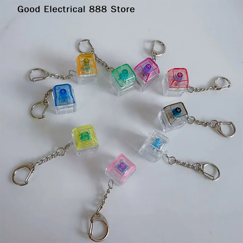 1Keys LED Keyboard Key Chain Fidget Toy for Adult Fidget Clicker Decompression Keychains Stress Relief Gadget Interesting Pendat