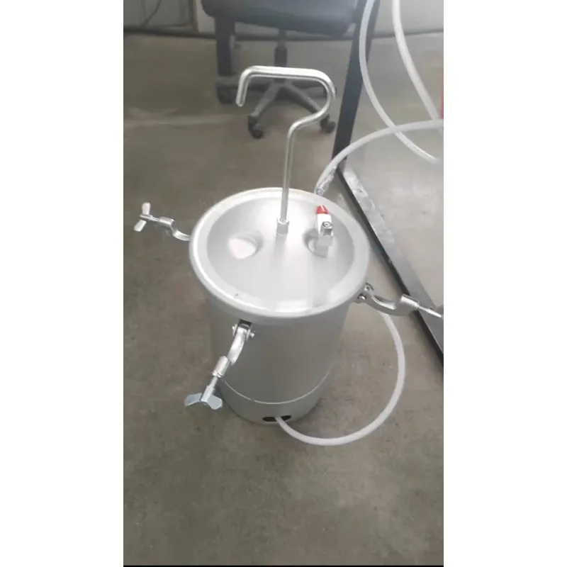 10L Feed Texture Coating  Pot Pressure Bucket With Colourful Air Spray Gun PT871 Fluid Hose Assembly Paint Sprayer System