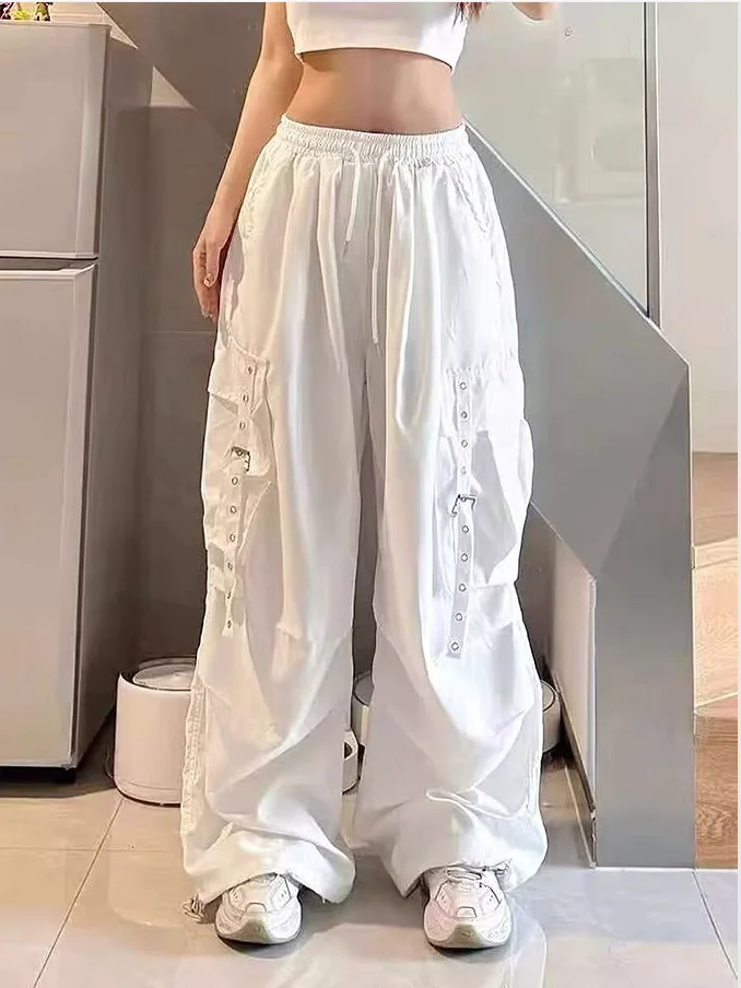 الأمريكية Sle الهيب هوب العمل السراويل الرجال عالية الخصر واسعة الساق الرقص السراويل متعددة كيتس الصيف الشارع تصميم السراويل عارضة